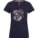 Marineblaue Blumenmuster McKINLEY V-Ausschnitt T-Shirts für Damen Größe M 