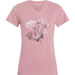 Rosa Blumenmuster McKINLEY V-Ausschnitt T-Shirts für Damen Größe L 
