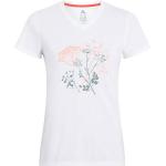 Weiße Blumenmuster McKINLEY V-Ausschnitt T-Shirts für Damen Größe S 