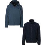 Marineblaue Winddichte Atmungsaktive 3-in-1 Jacken mit Klettverschluss mit Kapuze für Herren Größe 4 XL 