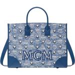 Blaue MCM Lederhandtaschen aus Stoff für Damen 