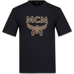 Schwarze Kurzärmelige MCM Bio T-Shirts aus Baumwolle für Herren Größe M für den für den Sommer 