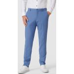 Blaue Unifarbene McNeal Stoffhosen mit Reißverschluss aus Polyester für Herren Übergrößen 