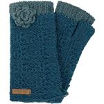 Petrolfarbene McRon Strick-Handschuhe aus Wolle für Damen Einheitsgröße 