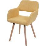 MCW Esszimmerstuhl »-A50 II«, Retro Design, Breite Sitzfläche, mit Armlehnen, gelb, Textil, Holz, gelb - braun - gelb
