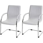 Weiße MCW Freischwinger Stühle aus PVC mit Armlehne Breite 50-100cm, Höhe 50-100cm, Tiefe 50-100cm 2-teilig 