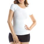Weiße Kurzärmelige Rundhals-Ausschnitt Kurzarm-Unterhemden aus Viskose für Damen Größe 3 XL für den für den Sommer 