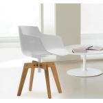 MDF Italia FLOW SLIM Sessel mit Füßen B: 550 H: 764 T: 547 mm, Schale weiß F054111F006S042S007