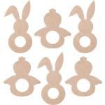 Buttinette Runde Osterküken mit Huhn-Motiv aus MDF zum Hängen 6-teilig 