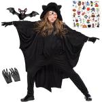Schwarze Fledermaus-Kostüme für Kinder Größe 146 