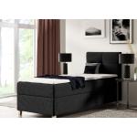 Schwarze Minimalistische Betten mit Bettkasten aus Stoff mit Stauraum 80x200 mit Härtegrad 3 