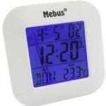 MEBUS 51511 - Funkwecker digital, Temperatur, Datum, weiß MEBUS