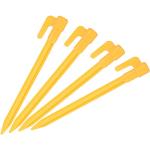 MECCANIXITY Zeltheringe aus Kunststoff, mit Haken, 14,5 cm, für Baldachin, Plane, Picknickdecke, Gelb, 4 Stück