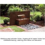 Schwarze MECONDO Gartenbrunnen & Springbrunnen matt aus Stein LED beleuchtet 