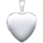 Silberne UNIQUE Herz Medaillons aus Weißgold für Damen 
