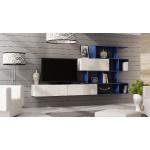 Blaue Fun-Möbel Hochglanz-Wohnwände matt aus MDF Breite 0-50cm, Höhe 150-200cm, Tiefe 0-50cm 