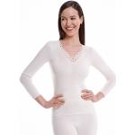 Weiße Langärmelige Medima Angora-Unterwäsche aus Spitze für Damen Größe XXL 