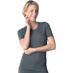 Graue Kurzärmelige Medima Kurzarm-Unterhemden aus Baumwolle für Damen Größe L 