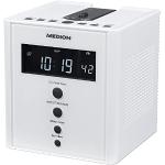 MEDION MD 43562 E66395 Projektions-Uhrenradio mit Weckfunktion PLL UKW weiß
