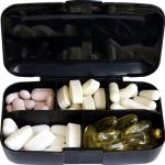 MEGAMAX Tablettenbox m.5-Kammern schwarz 1 St