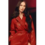 Rote Megan Fox Ledermäntel aus Leder für Damen 