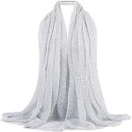 Reduzierte Silberne Elegante Chiffonschals aus Chiffon für Damen Größe L für die Braut für den für den Sommer 