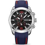 MEGIR Herren Analog Sport Chronograph Leuchtende Quarz Uhr mit Mode Silikon Armband blau