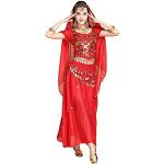 Rote Bauchtänzerinnen-Kostüme aus Chiffon für Damen Einheitsgröße 