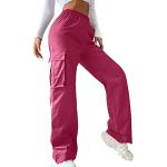 Unifarbene Y2K Leinenhosen mit Reißverschluss aus Jersey für Damen Größe M für den für den Winter 