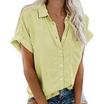 Beige Elegante Kurzärmelige Tunika-Blusen aus Chiffon für Damen Größe 4 XL Große Größen für den für den Sommer 