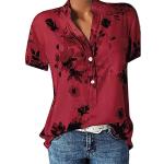Pinke Tunika-Blusen aus Flanell für Damen Größe XXL für den für den Herbst 