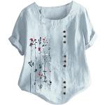 Khakifarbene Karo Kurzärmelige Tunika-Blusen aus Tüll für Damen Größe XXL Große Größen für den für den Herbst 