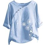 Hellblaue Stehkragen Damenjeanshemden mit Reißverschluss aus Frottee Große Größen für den für den Herbst 