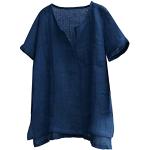 Fliederfarbene Karo Elegante Tunika-Blusen aus Flanell für Damen Größe XXL Große Größen für den für den Sommer 