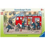 15 Teile Ravensburger Feuerwehr Rahmenpuzzles 