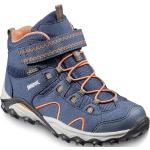 Marineblaue Meindl Lucca Gore Tex Outdoor Schuhe mit Klettverschluss für Kinder Größe 26 