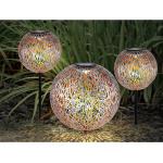 Runde Leuchtkugeln Garten aus Metall 3-teilig 