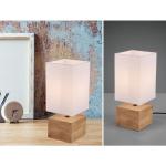 Weiße Landhausstil Rechteckige LED Tischleuchten & LED Tischlampen aus Holz E14 