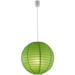 meineWunschleuchte LED Pendelleuchte, Kugel, Japanische Papier-Lampe mit Lampenschirm Papier-Kugel Grün, 1 flammig, grün, Grün