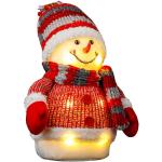 Meinposten Schneemann Weihnachtsmann LED Schal & Mütze Beleuchtung warmweiß Höhe 25 cm (Schneemann)