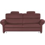 Dunkelrote Federkern Sofas aus Leder mit Relaxfunktion Breite 200-250cm, Höhe 50-100cm, Tiefe 50-100cm 