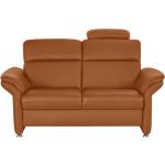 Orange meinSofa Wohnzimmermöbel aus Leder Breite 150-200cm, Höhe 50-100cm, Tiefe 50-100cm 2 Personen 