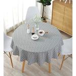 Graue Runde Runde Tischdecken 100 cm aus Baumwolle 