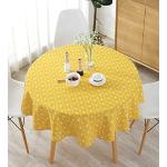 Gelbe Runde Runde Tischdecken 100 cm aus Baumwolle 