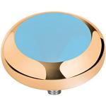 MelanO Magnetic Aufsatz / Fassung 7 mm Edelstahl Farbe gold mit Stein in Farbe jeansblau pastell M01SR 012