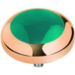 MelanO Magnetic Aufsatz/Fassung 7 mm Edelstahl Farbe gold mit Stein in Farbe waldgrün pastell M01SR 012