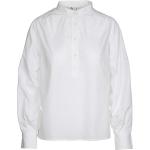 Weiße Elegante MELA WEAR Vegane Bio Nachhaltige Stehkragen Blusenshirts & Schlusen für Damen Größe S 