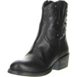 Schwarze Méliné Blockabsatz Cowboy-Boots & Cowboystiefeletten mit Reißverschluss aus Leder für Damen Größe 36 