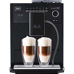 Melitta Caffeo CI - Kaffeevollautomat - mit Milchsystem - Zweikammer Bohnenbehälter - Direktwahltaste - 4-stufig einstellbare Kaffeestärke - Pure Black (E970-003)