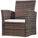 Reduzierte Braune Melko Polyrattan Gartenstühle aus Polyrattan mit Kissen Breite 50-100cm, Höhe 50-100cm, Tiefe 50-100cm 
